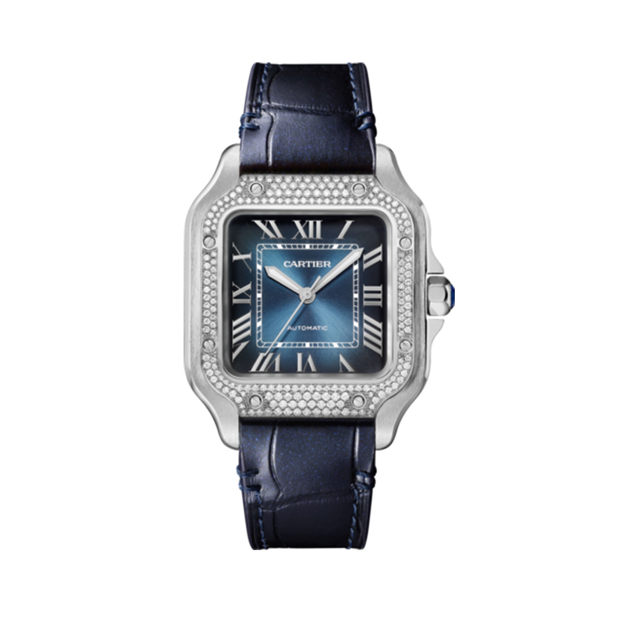 Cartier Santos de Cartier Medium Automatic 35 mm Stainless steel and Diamond Maison Birks